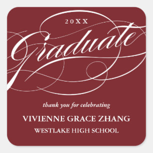CARRÉ ÉLÉGANT STICKER MERCI GRADUATE SCRIPT