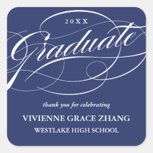 CARRÉ ÉLÉGANT STICKER MERCI GRADUATE SCRIPT