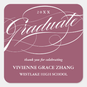 CARRÉ ÉLÉGANT STICKER MERCI GRADUATE SCRIPT