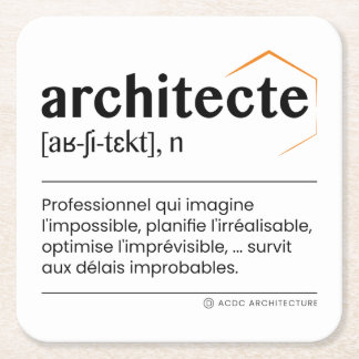 Carré En Papier Dessous-de-verre Architecte