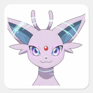 Carré Espeon Evolution Purple Psychic Pokemon Sticker | 