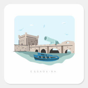 Carré Essaouira Maroc Voyage Sticker - Voyage Maroc
