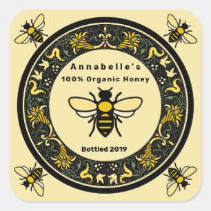 Carré Étiquette de miel de Boarder de Victoria
