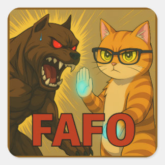 Carré FAFO Cat and Dog Funny Sticker | Unbothered Pet At