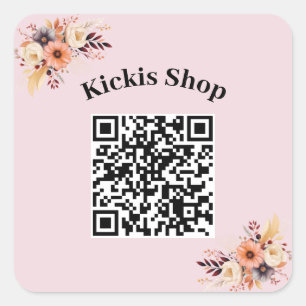 Carré Faites votre propre Sticker de code QR de société