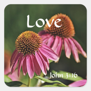 Carré Faith Pink Fleur sauvage Love Bible Sticker