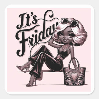 Carré Fashionista Friday Vibes Sticker 🎀
