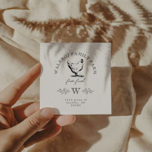 Carré Ferme Moderne Carte de visite de la ferme de poule