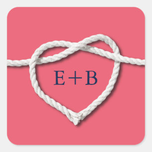 Carré Fixer le sticker corail de noeud