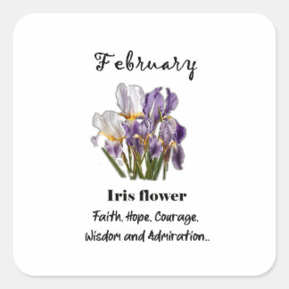 Carré Fleur de naissance de février Sticker Iris