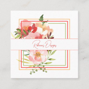 Carré Fleurs de jardin et Carte de visite à trois cadres