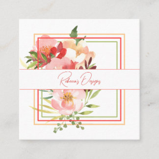 Carré Fleurs de jardin et Carte de visite à trois cadres