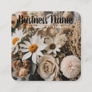 Carré Floral chic   Neutre   Boho   Carte de visite