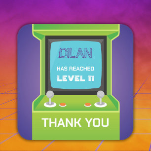 Carré Green arcade gamer merci Sticker