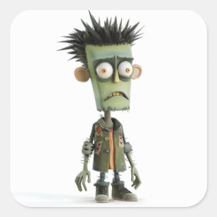 Carré Grumpy Zed - Sticker Moody Ghoul
