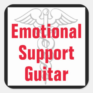 Carré Guitare de support émotionnel - Sticker amusant