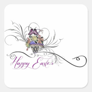 Carré Happy Easter Square Sticker