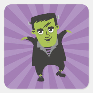 Carré Happy Halloween Frankenstein Sticker