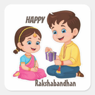 Carré Happy Rakshabandhan Sticker Celebrate Sibling Love