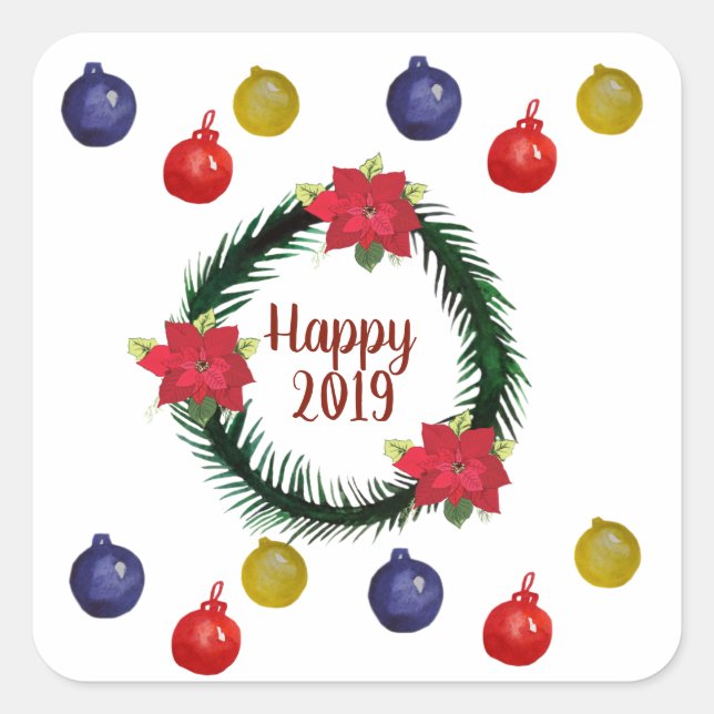 Carré Happy Sticker 2019 (Devant)