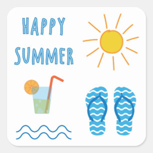 Carré Happy Summer Sticker