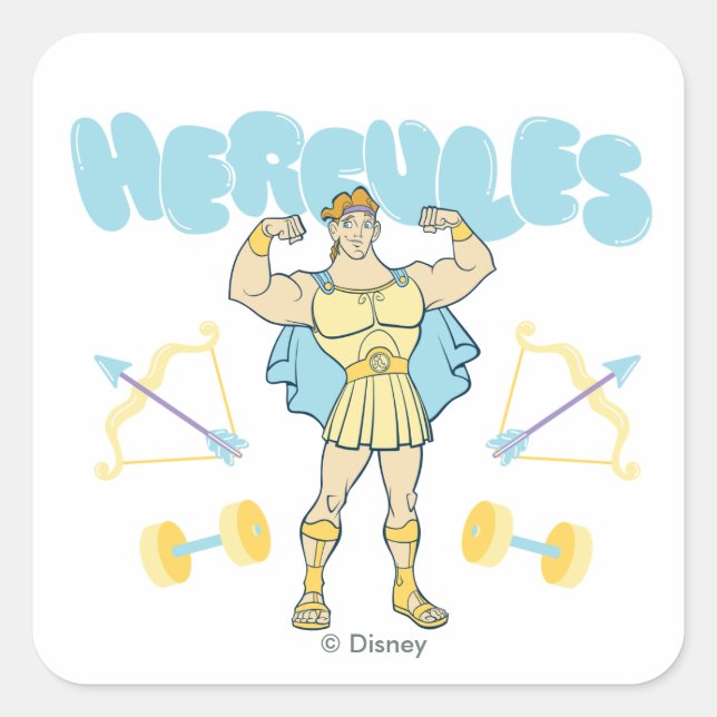 Carré Hercules Arrows and Dumbbells Flex Square Sticker (Devant)