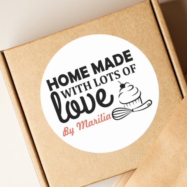 Carré Homemade Cupcakes Classic Round Sticker (Créateur téléchargé)