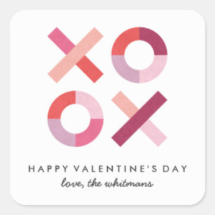 Carré Hugs + Baisers Sticker Saint Valentin - Blush