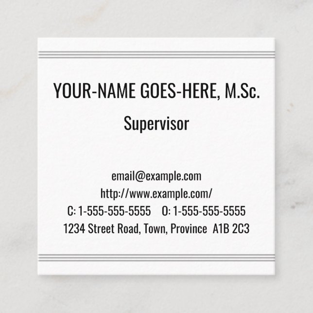 Carré Humble Carte de visite professionnel (Devant)