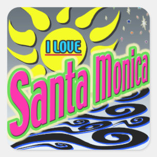 Carré "I LOVE Père Noël Monica : Night Sunshine" Sticker