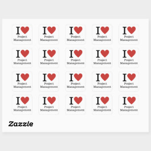Carré I ❤️ Love Project Management STICKER