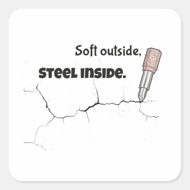 Carré Inner Strength Inspirational Quote Sticker (Devant)