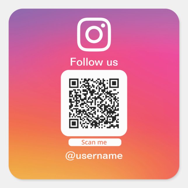 Carré Instagram QR code sticker square (Devant)