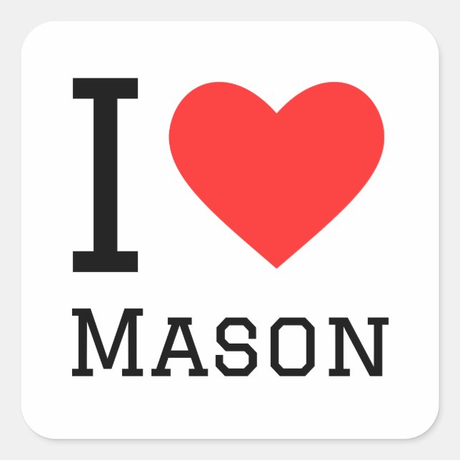 Carré J'adore Mason Sticker (Devant)