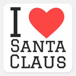 Carré J'adore Sticker du Père Noël