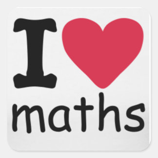 Carré J'aime Sticker en maths