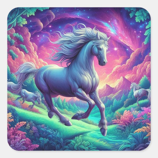 Carré Joli cheval Sticker (Devant)