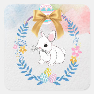 Carré Joyeux Pâques, Sticker Bunny