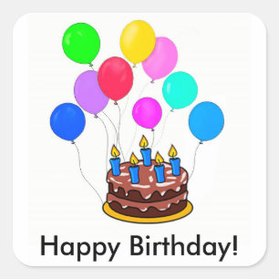 Carré Joyeux Sticker d'anniversaire