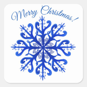 Carré Joyeux Sticker Snowflake de Noël