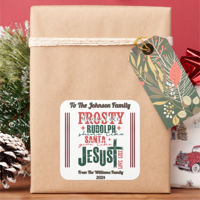 Carré Joyful Holiday Sticker for Christmas (vacances)