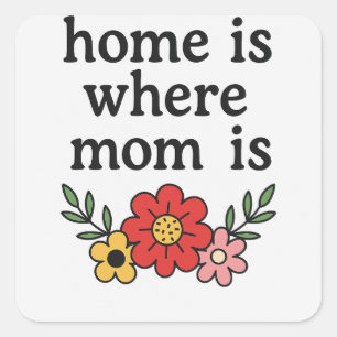 Carré La Maison Est Là Où Maman Est Sticker
