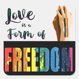 Carré L'amour est une forme de liberté Sticker