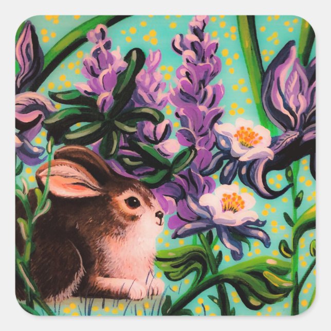 Carré Lapin en Sticker Iris (Devant)