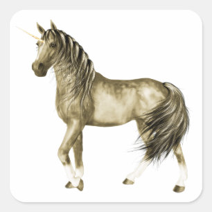 Carré le Sticker en licorne d'or