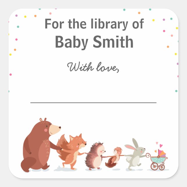 Carré Livres pour bébé Sticker Library pour bébé Woodlan (Devant)
