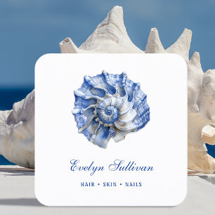 Carré Logo carte de visite de coquillage bleu