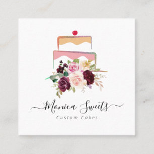 Carré logo floral de la boulangerie carte de visite