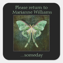 Luna Moth Nom du livre Sticker de plaque