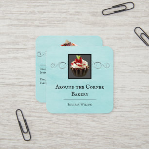 Carré Magasin de boulangerie CARTE DE VISITE TURQUOISE